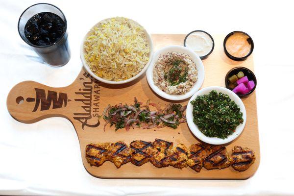 Chicken shish tawook platter. Must try!