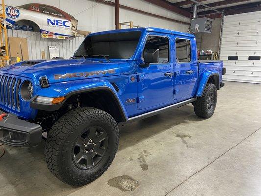 Ceramic window tint all the way around with the windshield done