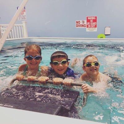 Kids love kicking and swimming in our endless pools!