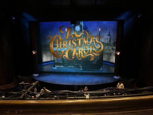 A Christmas Carol on the Coca-Cola Stage. View from the Balcony, Row B, Seat 113