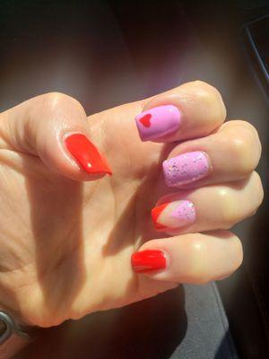 Valentine's nails by Diane