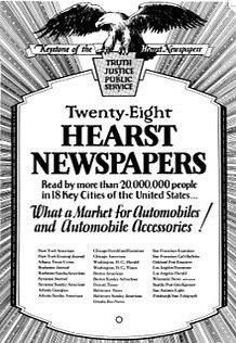 An ad asking automakers to place ads in Hearst chain, noting their circulation. Posted 11/30/20