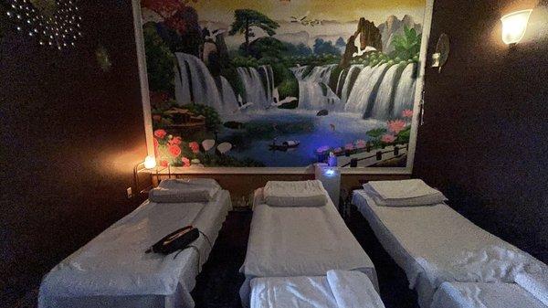 Foot and body massage then facial