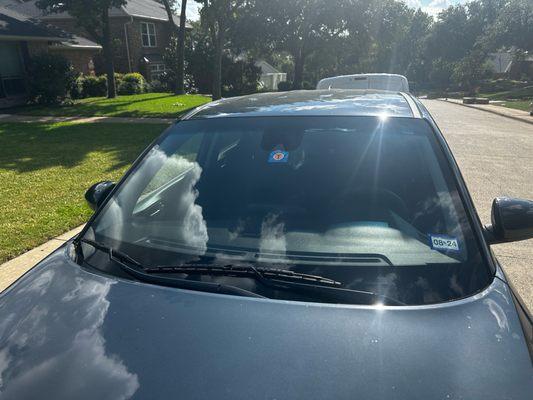 Windshield after replacement