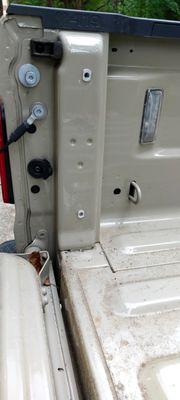 Nutserts installed in the Jeep Gladiator.  These will hold our deluxe Style #1 Truck Rack.