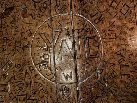 Several New Haveners and Yalies have etched their names and initials into the tables over the years