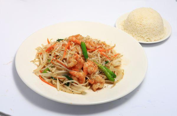 #88  stir fried shrimps and bean sprouts  serve with steam rice