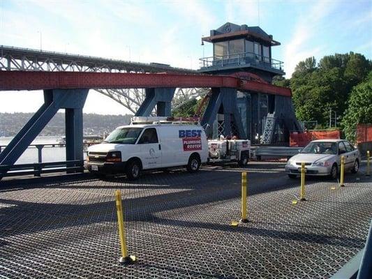 Providing Vactor services on the Fremont bridge.