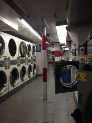 Dryers on the left, washers on the right.