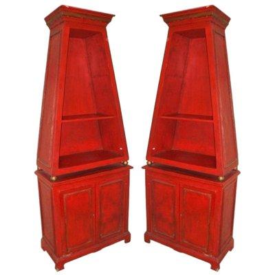 Pair of Obelisk Hollywood Regency Style Form Cabin