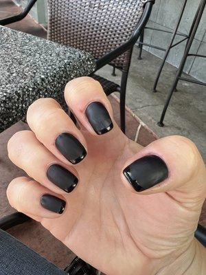 Matte black with French tip