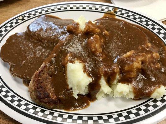 Some decent comfort food,  meatloaf had good flavor and the gravy thumbs up!!  Very reasonably priced and the place is open 24 hours!