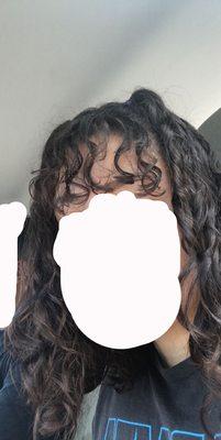 This was my hair before and the picture I showed her when explaining what I wanted.