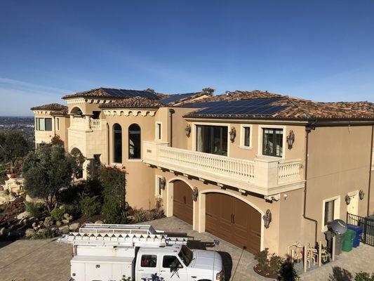 35 KW System on 20,000 sf Mansion in El Cajon