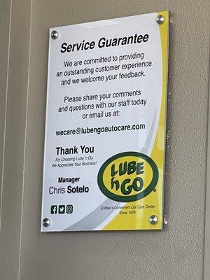 Service Guarantee