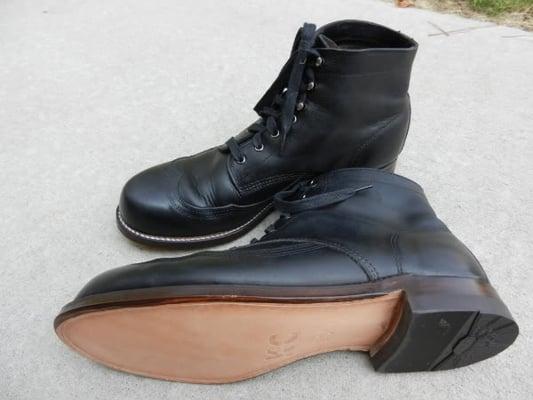 Wolverine 1000 Addison boots resoled with leather sole.