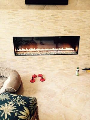 Linear fireplace service