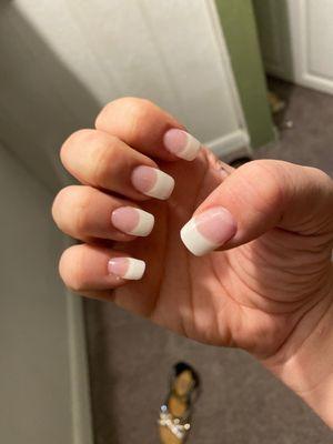 Pink And White Full-set Solar Nails