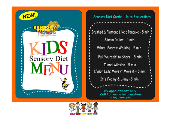 Have a Sensory Diet for your child? No worries, come to us and check out what's on the menu. Tell us what you need and we will serve you.