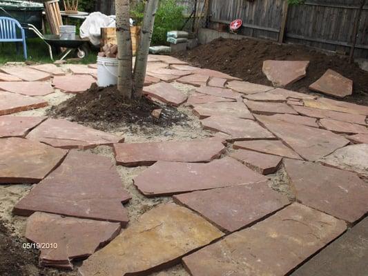 Laying down Flagstone