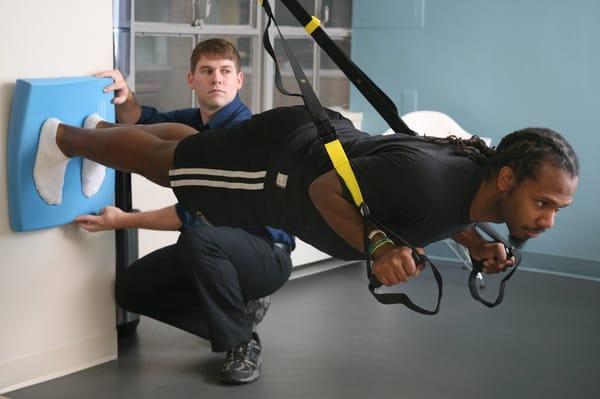 One of our very high level trainees! (Don't try this without a trainer!)