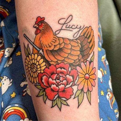 Jedi chicken tattoo by Rae.