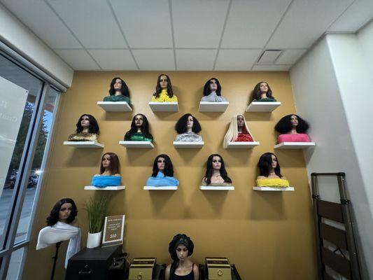 Inside the location where we customize and sell high-quality human hair wigs and extensions! ‍