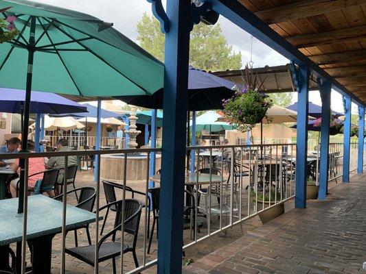 Patio dining before the crowds arrived