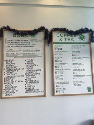 Menu board