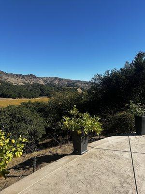 Looking over the valley from the winery outside patio.