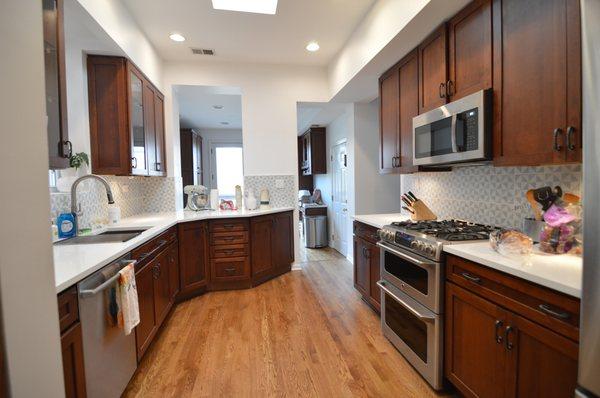 new floors and counter top and back splash