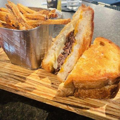 Awesome bread on this Short Rib Grilled Cheese