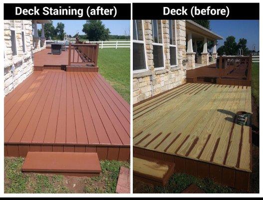 Before and After Deck Stain!