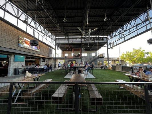 Covered outdoor dining area