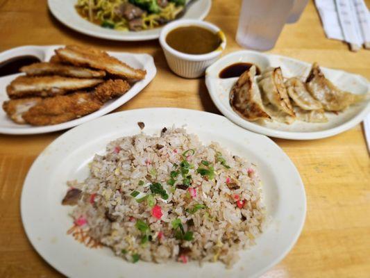 Dinner@Nishi Moncho Ramen; 9/11/2024.I ordered this Combo,fried rice,Gyoza & Chicken Katsu.Y such low ratings 4this place? I'd give them 4**