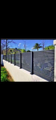 Horizontal iron gate and fence