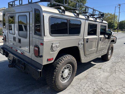 Great look on this 2020 hummer 2  5% in the back windows and 5 % in the two front windows. XcenithIR ceramic solar gard films.