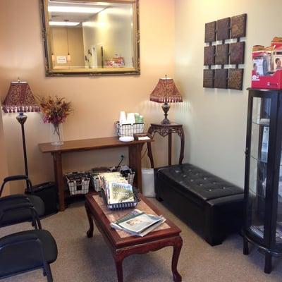 Relax before your appointment in our waiting room