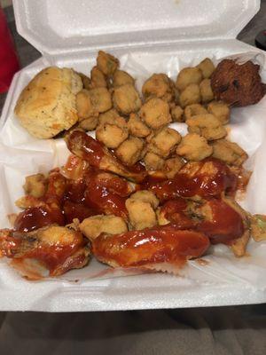 Wings and okra