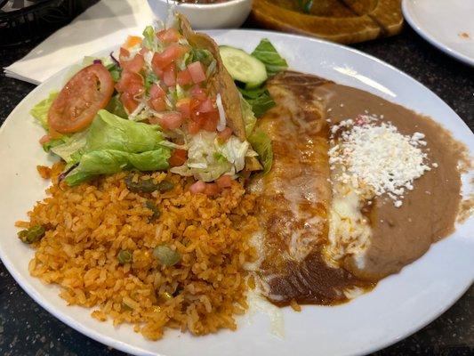 Enchilada and taco combo