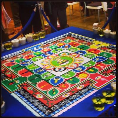 Completed sand mandala from visiting Tibetan Buddhist monks.