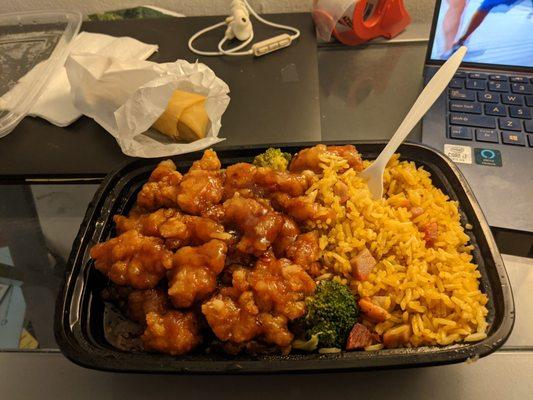 A gift from the gods. General Tso Chicken. Perfectly crispy and juicy. Steven Chow would be proud