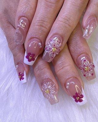 3D flowers Gelx full set