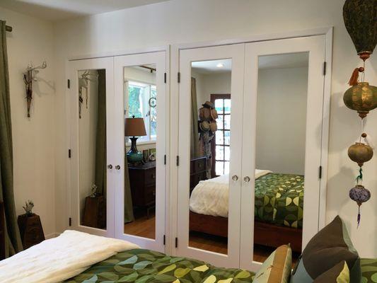 SWINGING FRENCH MIRRORED CLOSET DOORS