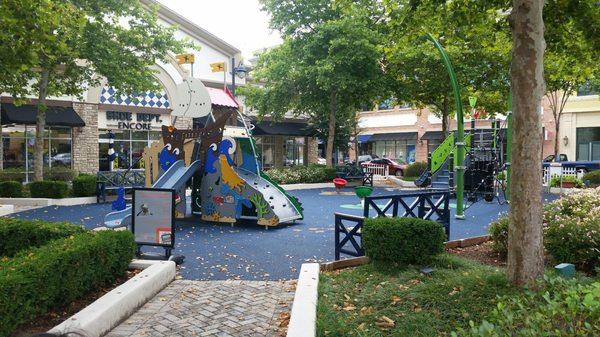 Playground with bright colors and fun obstacles.