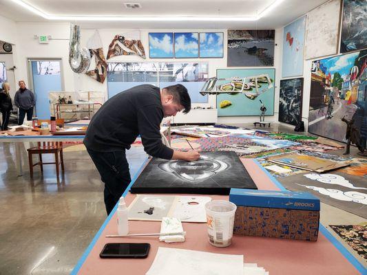 ESMoA's Lawndale Hub with Artist Alex Garcia producing work for Experience 51: TIME