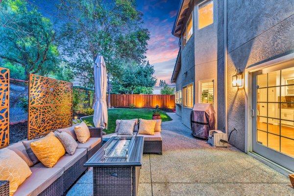 Betten Court Listing, Danville, CA - Twilight Back Yard