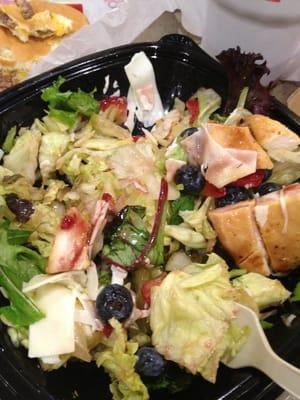 Berry Almond Chicken salad. Normally not a bad salad but almost inedible at this location.