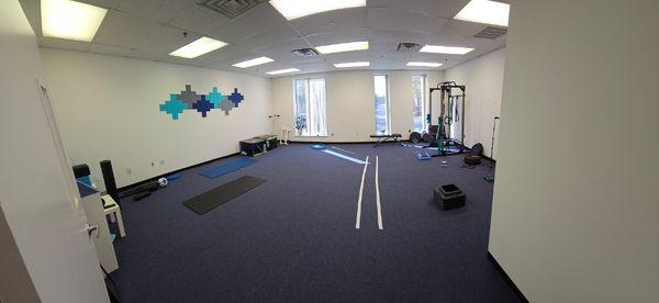 This is our training room where we assess clients moving patterns and we correct them for better efficiency and pain prevention.