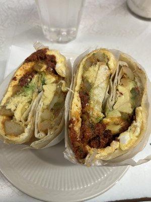 bfast burrito with chorizo 11/10